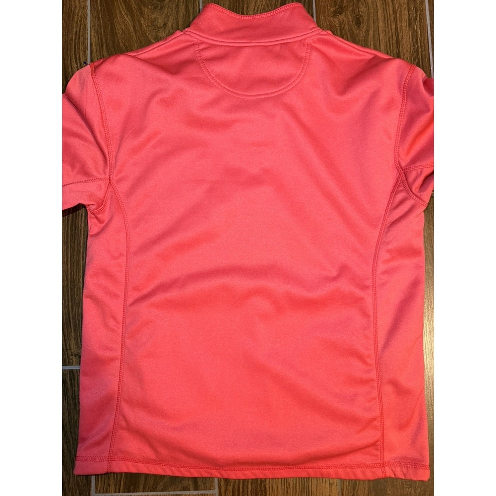 Univ Of Georgia UGA BULLDOGS Women 1/4 ZIP Red Great Logo Satiny - Picture 3 of 4